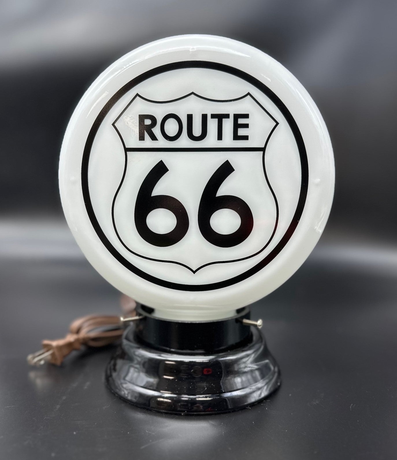 ROUTE 66 8" Mini Glass Gas Pump Globe