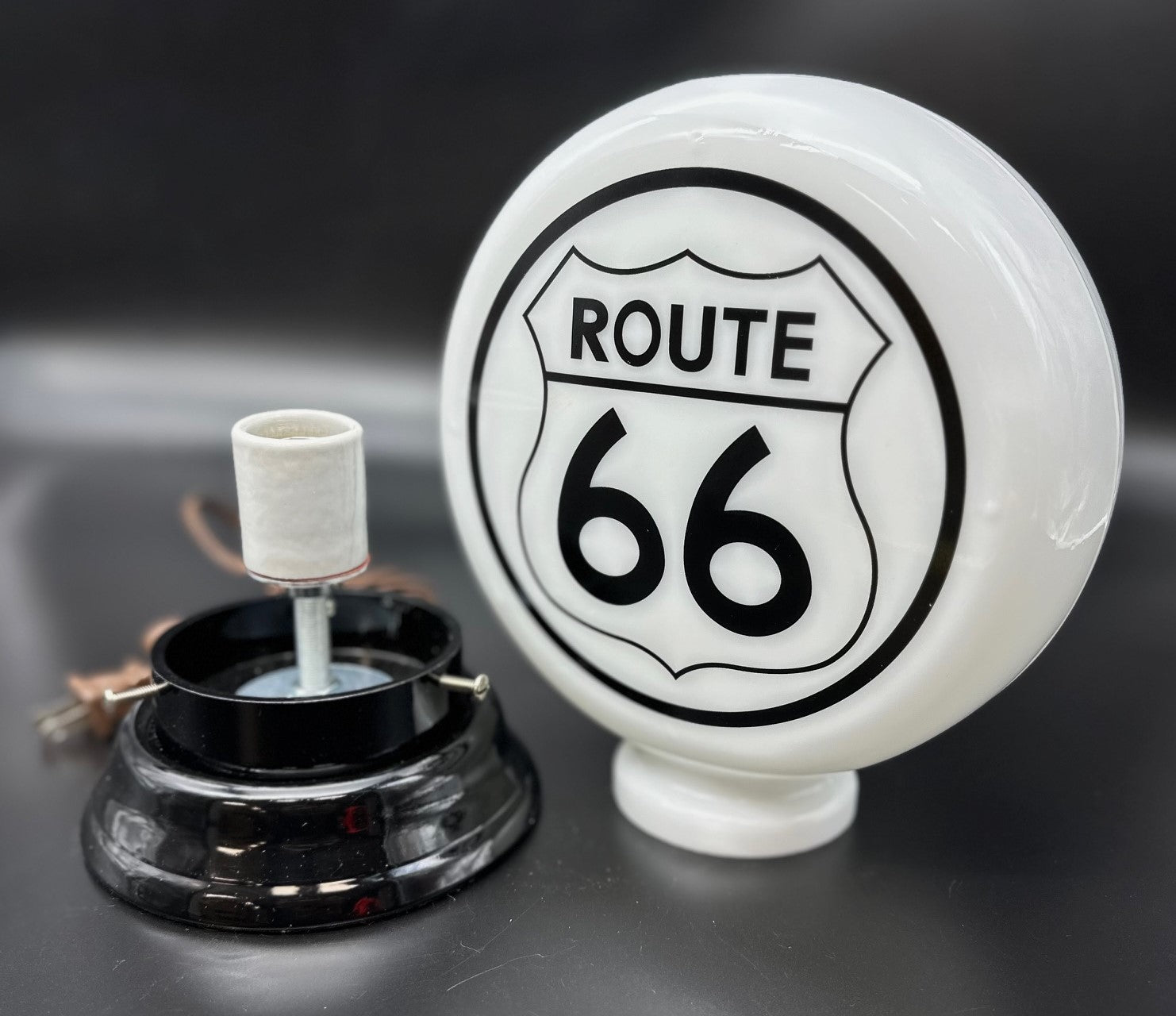 ROUTE 66 8" Mini Glass Gas Pump Globe