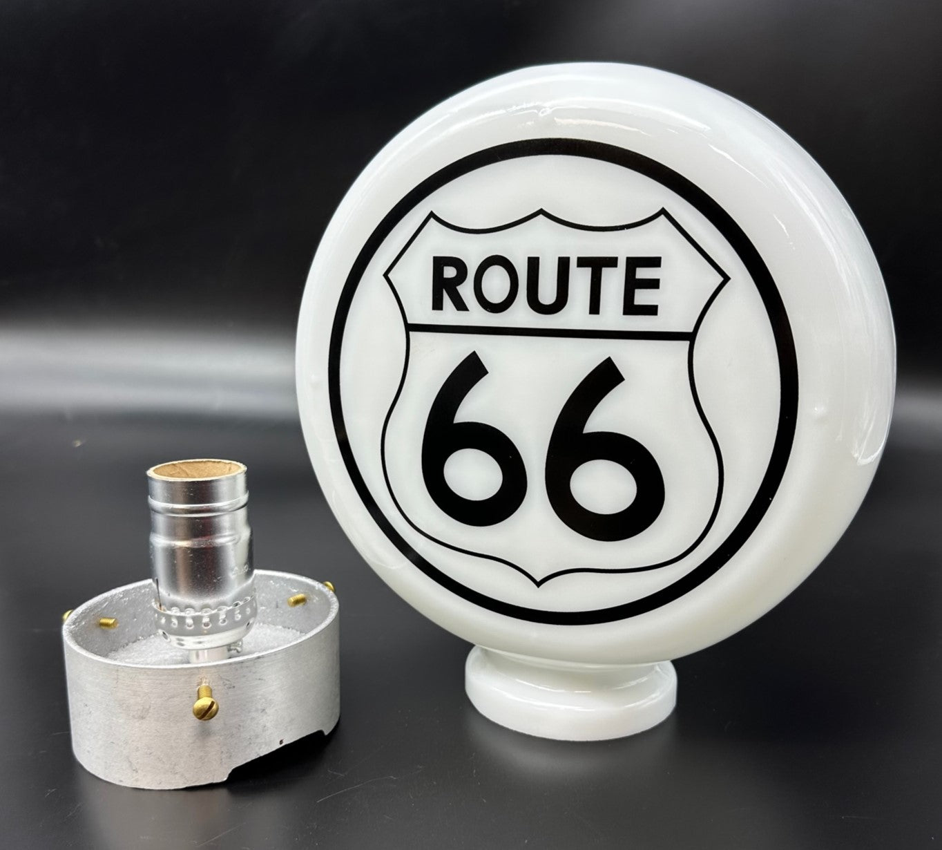 ROUTE 66 8" Mini Glass Gas Pump Globe