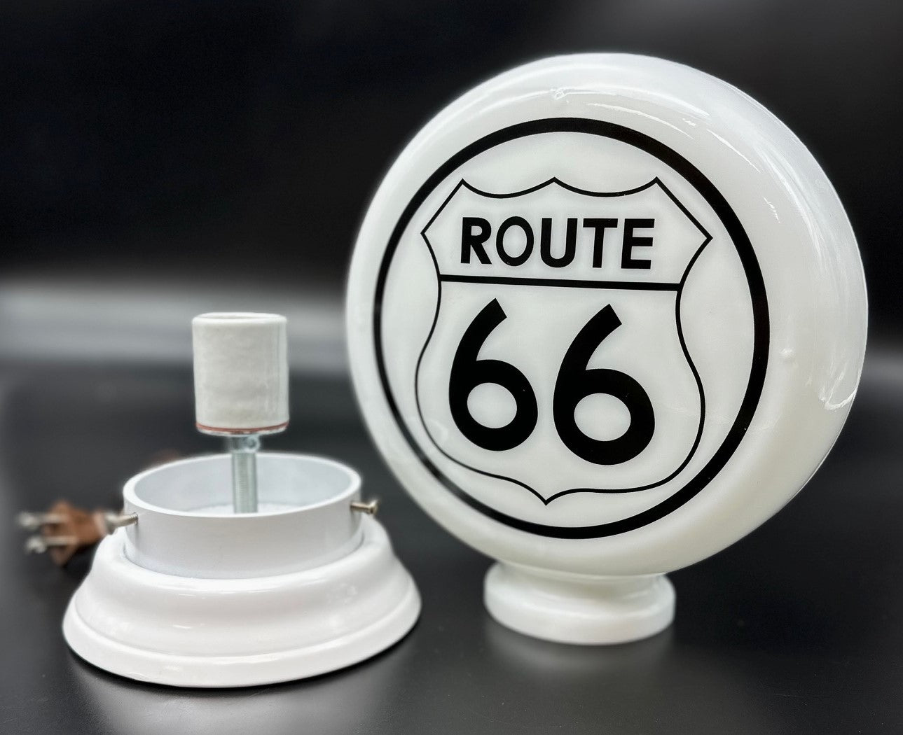 ROUTE 66 8" Mini Glass Gas Pump Globe