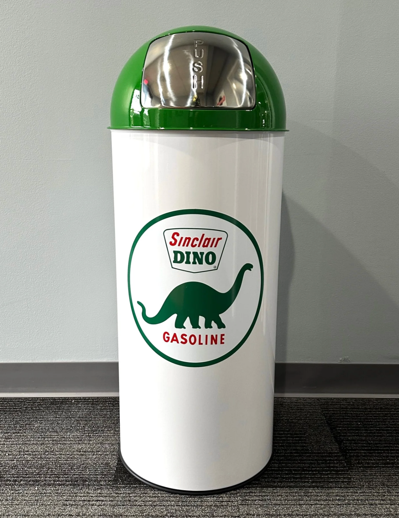 SINCLAIR DINO GASOLINE Bullet Style Trash Can