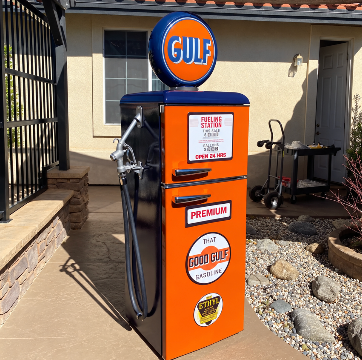 Gulf Tokheim 39 Style Gas Pump Replica Fridge