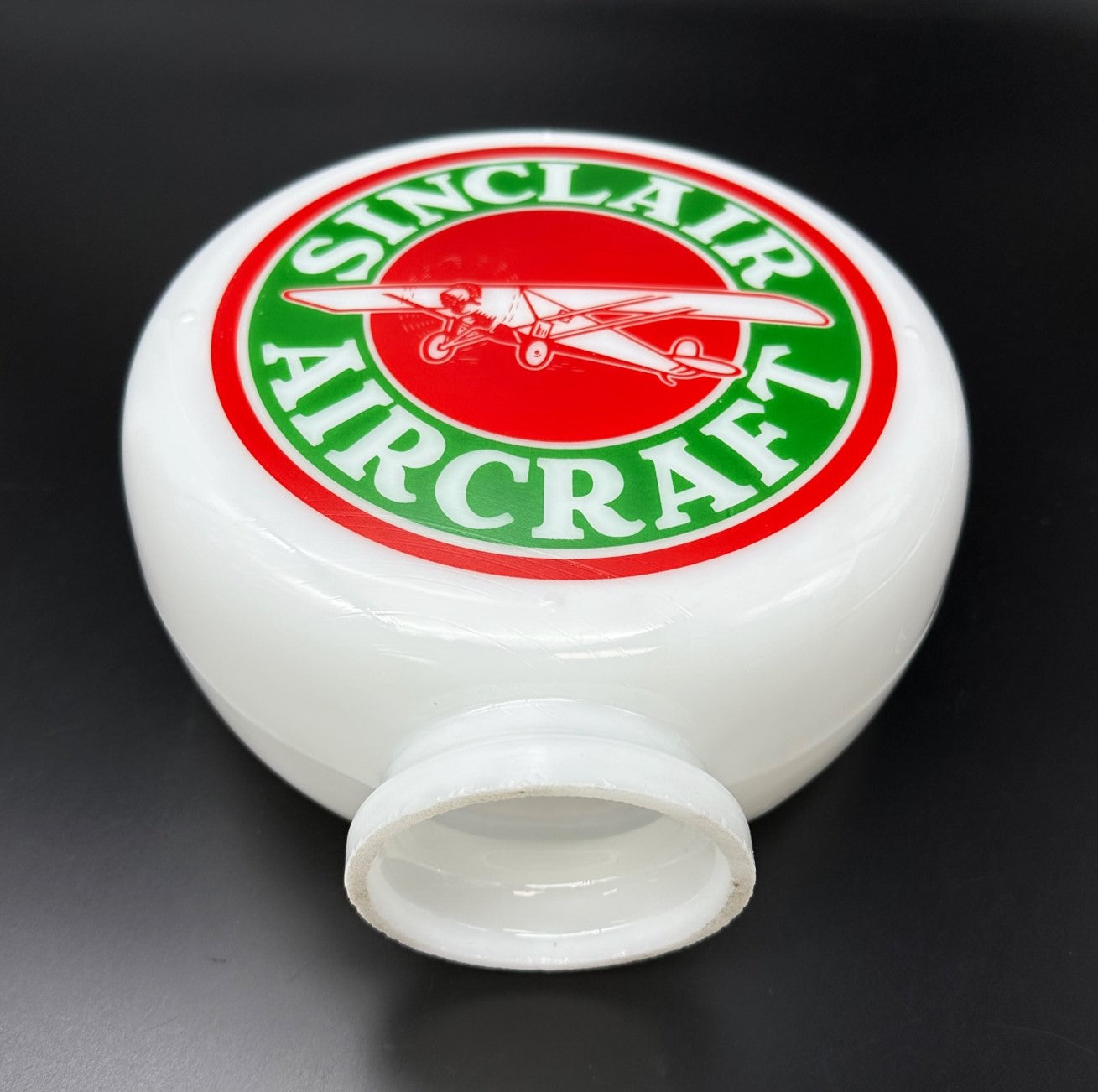 SINCLAIR AIRCRAFT 8" Mini Glass Gas Pump Globe