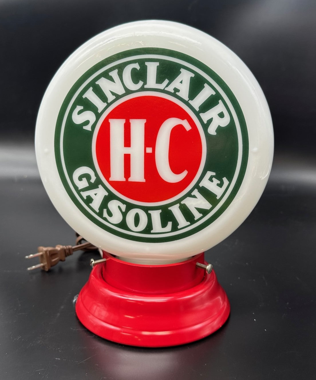 SINCLAIR H-C GASOLINE 8" Mini Glass Globe