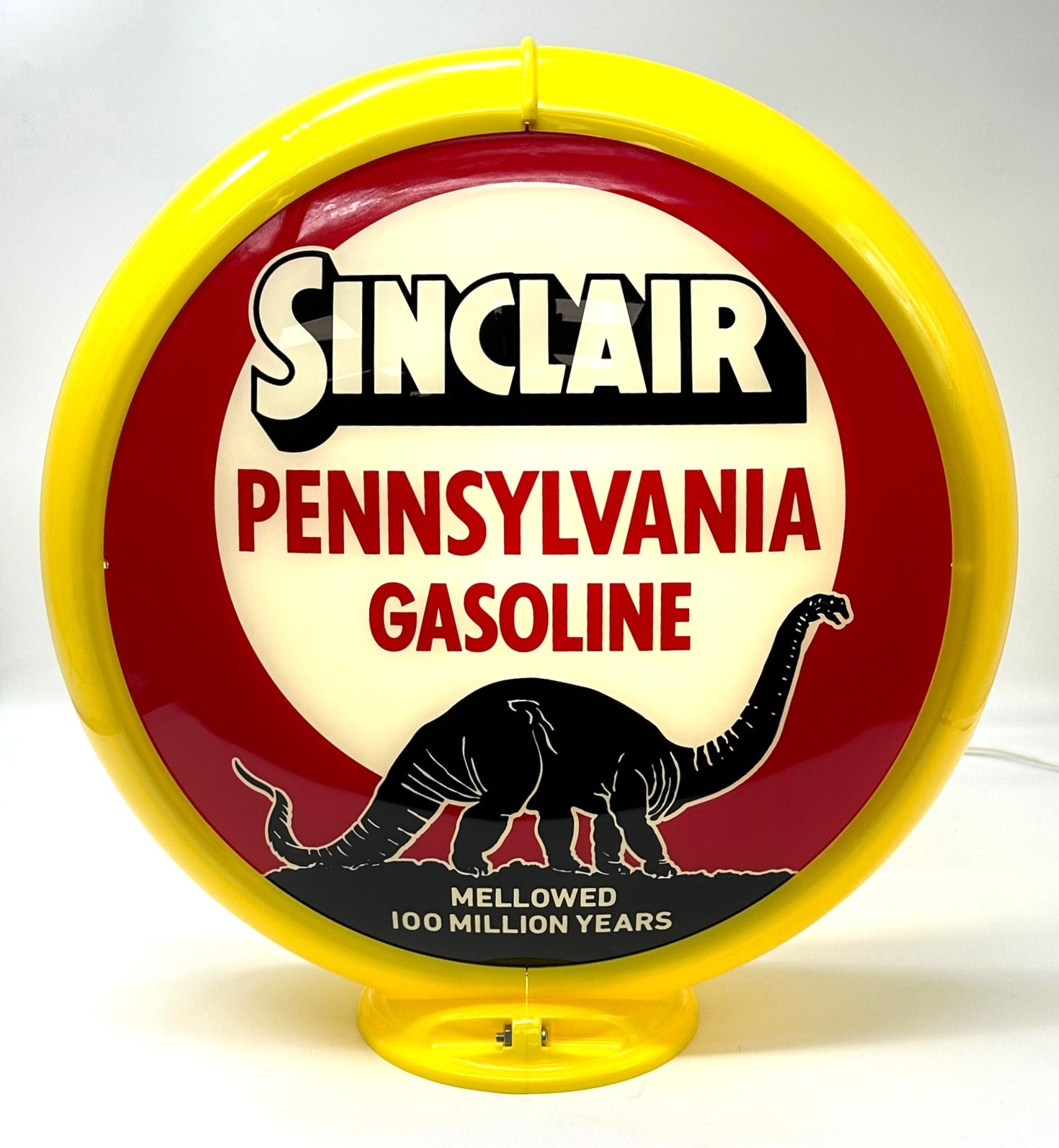 SINCLAIR PENNSYLVANIA GASOLINE 100 MILLION YEARS 13.5" Gas Pump Globe