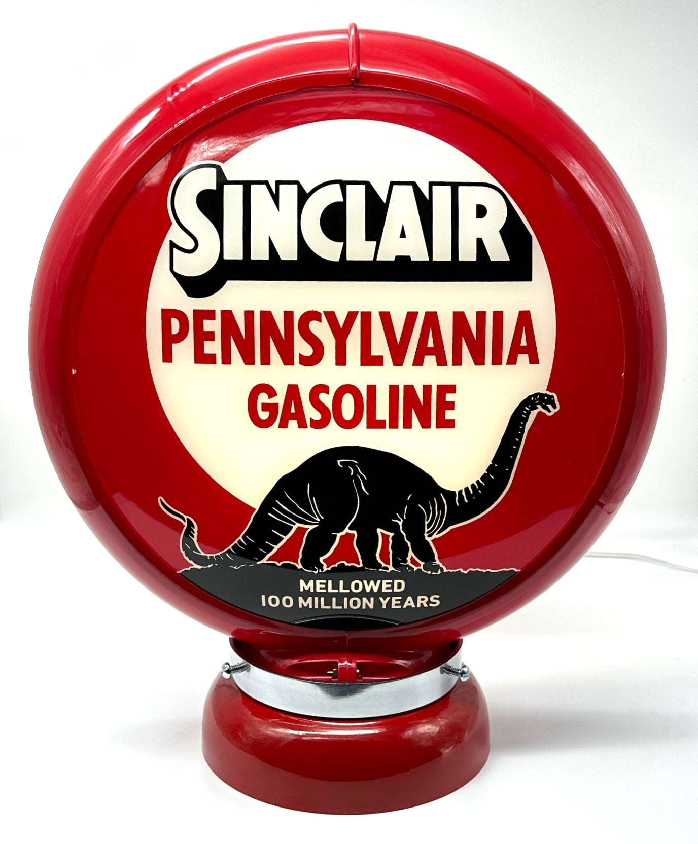 SINCLAIR PENNSYLVANIA GASOLINE 100 MILLION YEARS 13.5" Gas Pump Globe
