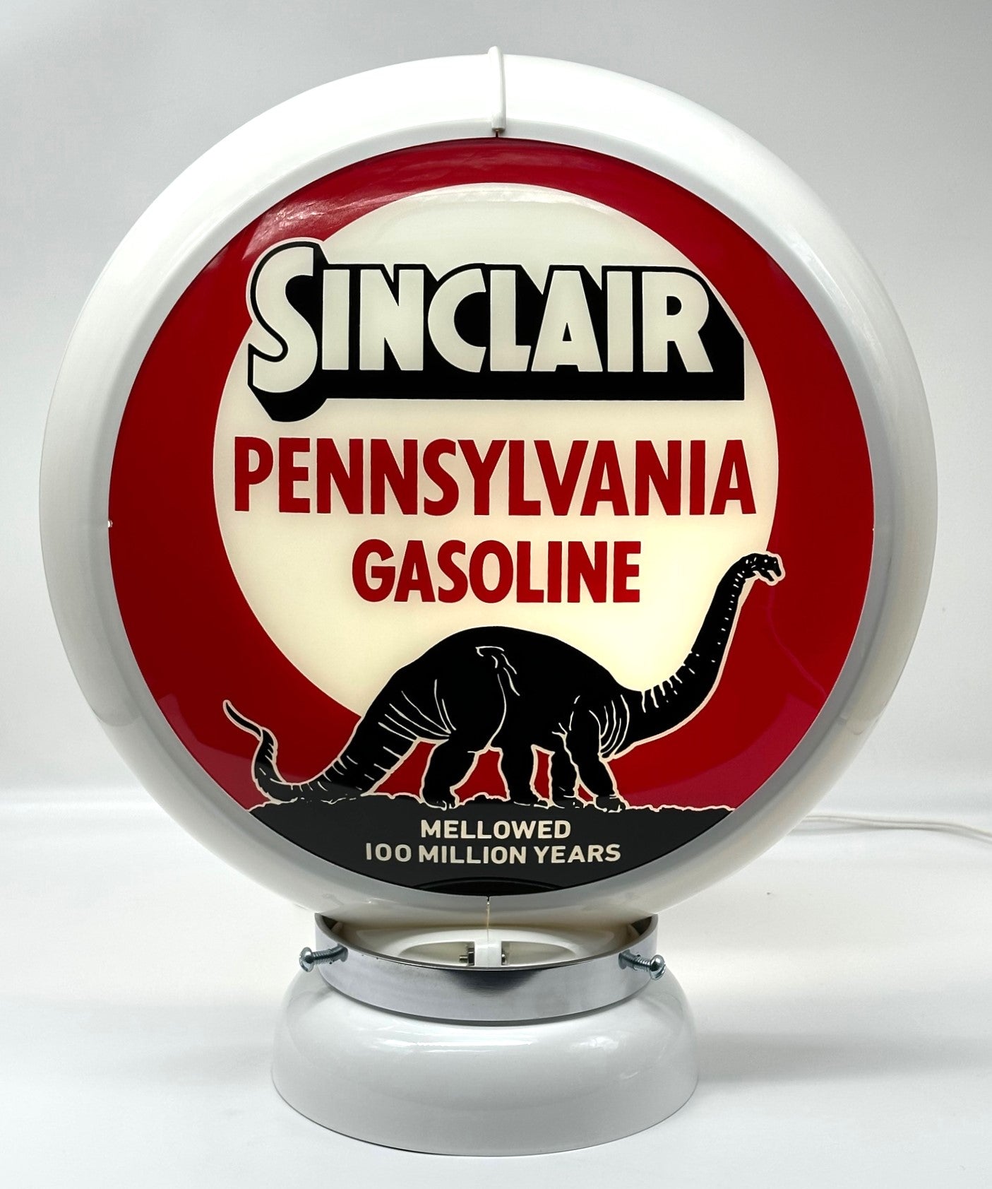 SINCLAIR PENNSYLVANIA GASOLINE 100 MILLION YEARS 13.5" Gas Pump Globe