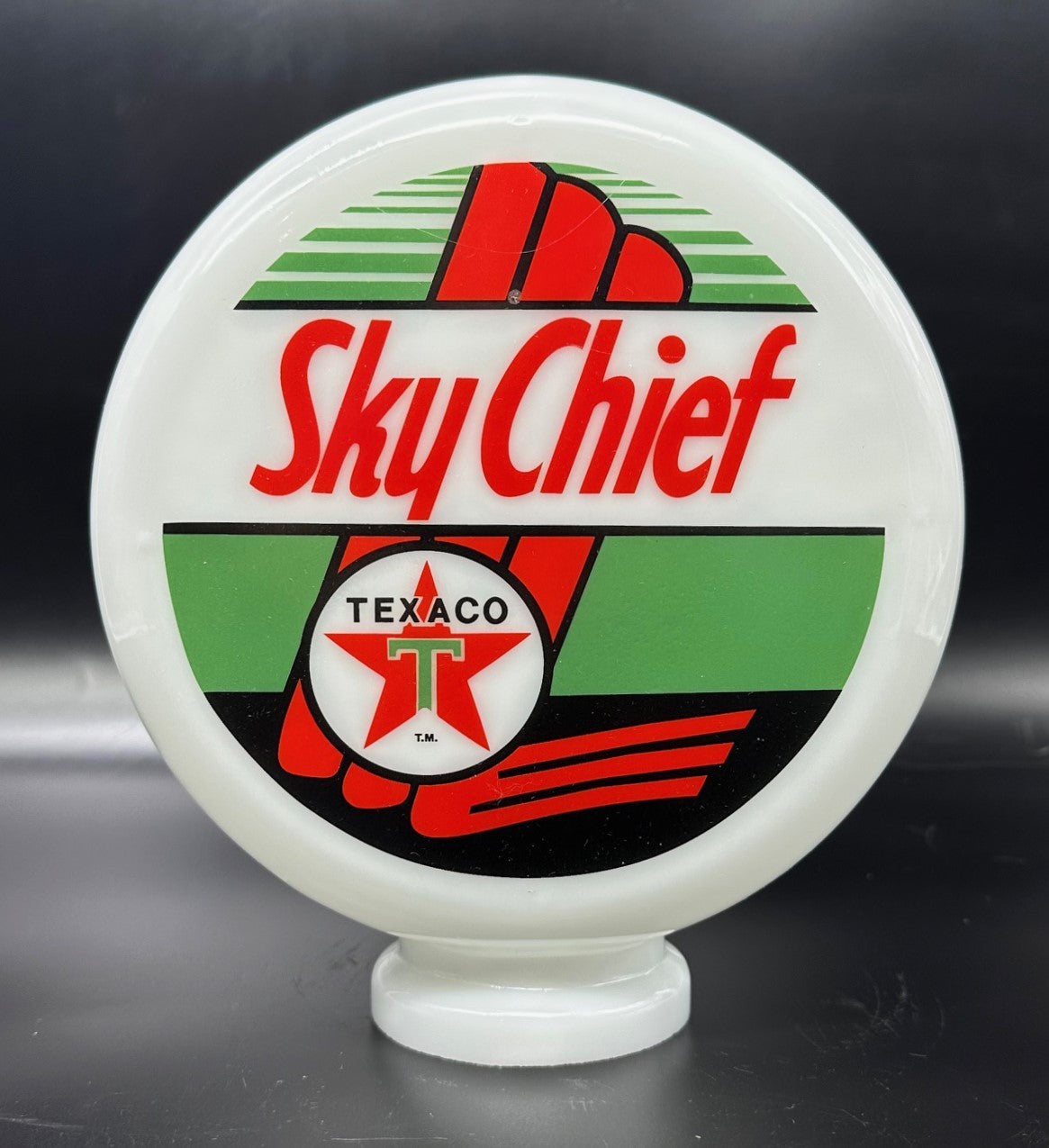 TEXACO SKY CHIEF 8" Mini Glass Gas Pump Globe