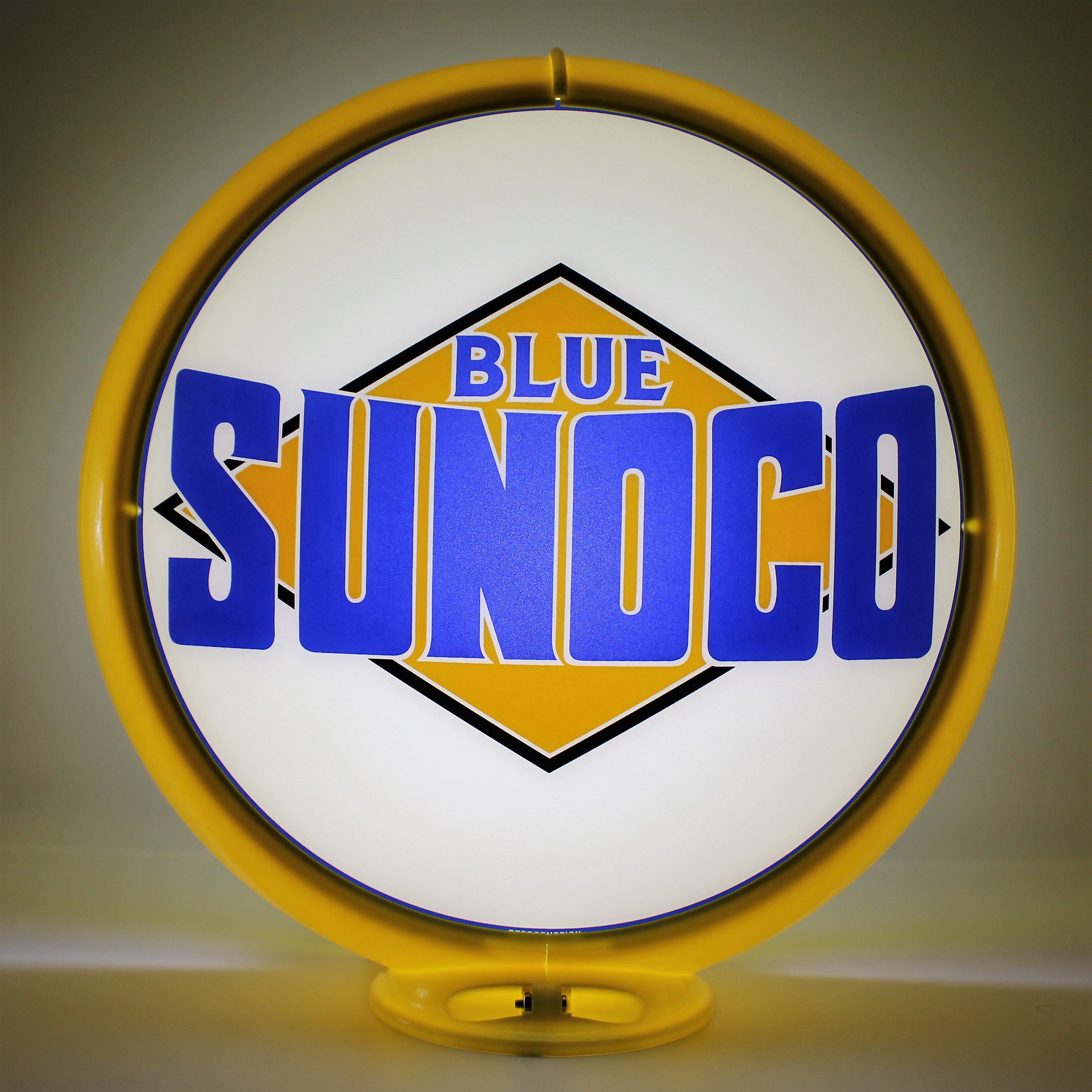 SUNOCO BLUE pre-1941 Black Diamond 13.5" Ad Globe