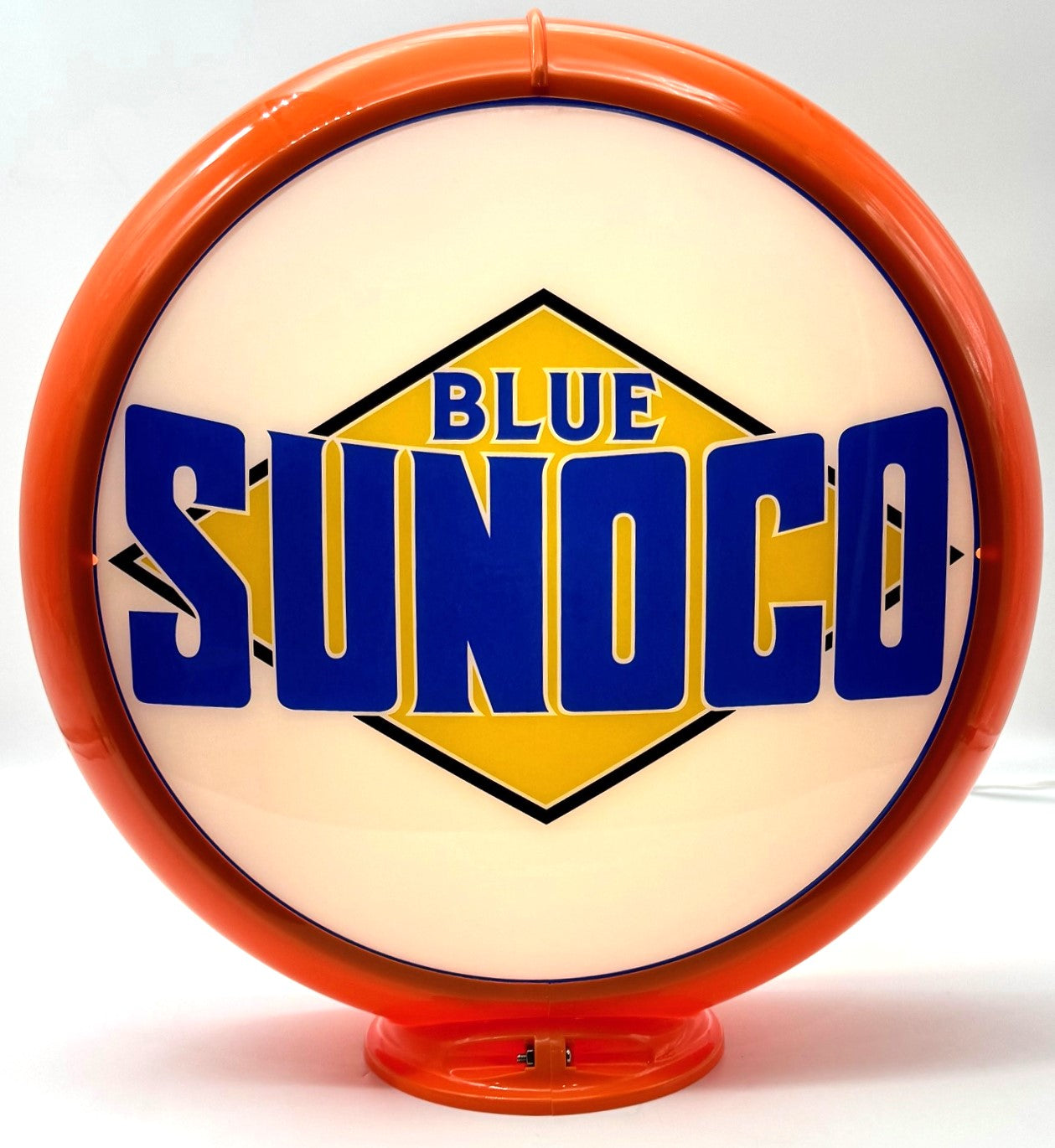 SUNOCO BLUE pre-1941 Black Diamond 13.5" Ad Globe
