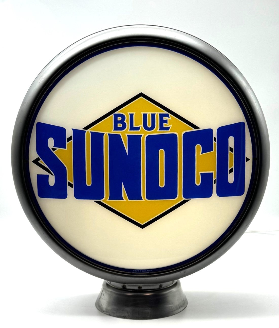 SUNOCO BLUE pre-1941 Black Diamond 13.5" Ad Globe
