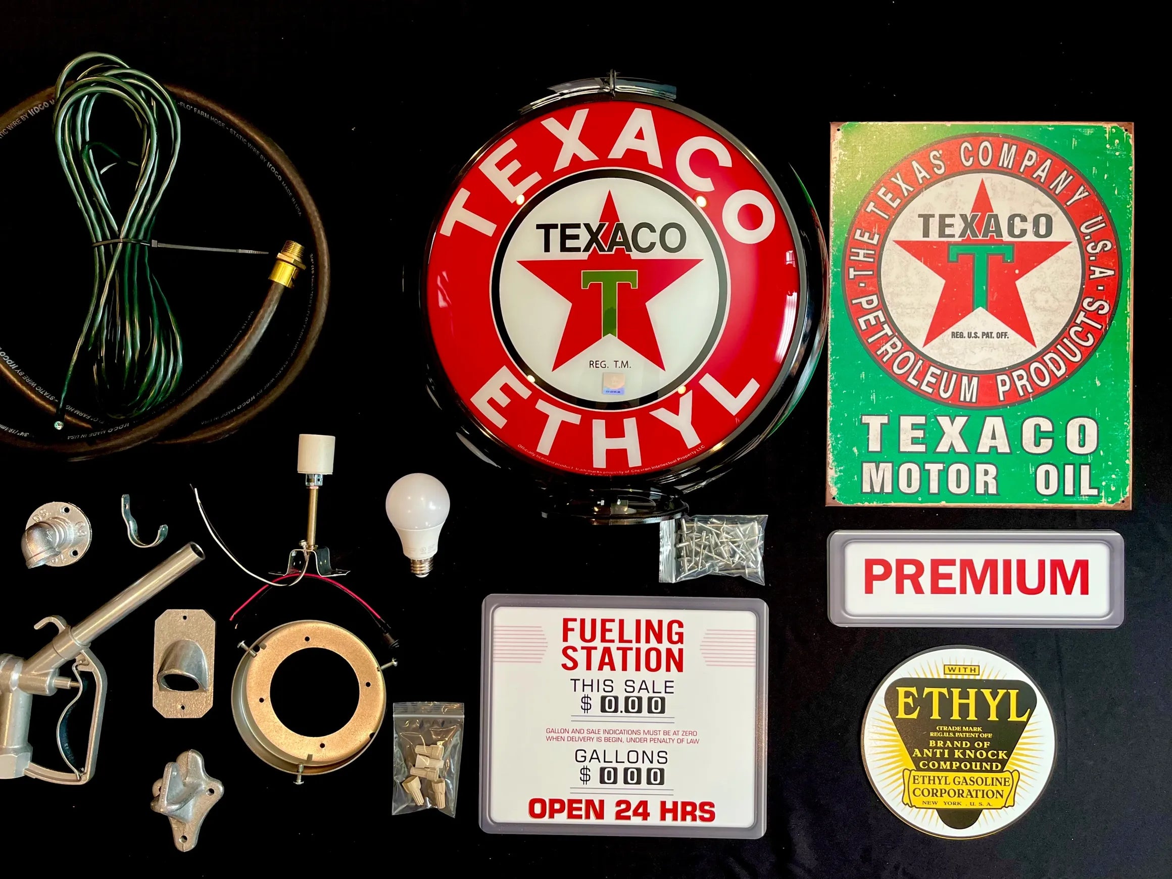 Texaco Tokheim 39 Style Gas Pump Replica Fridge Kit - Black