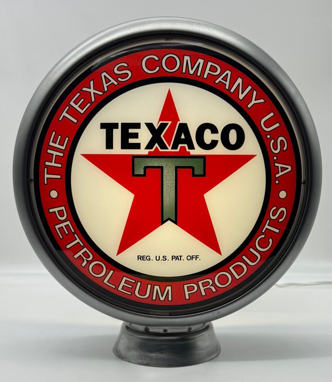 TEXACO THE TEXAS COMPANY USA PETROLEUM PRODUCTS 13.5" Ad Globe