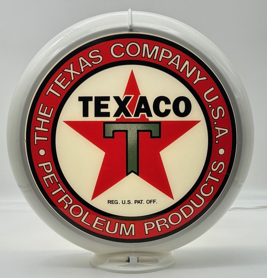 TEXACO THE TEXAS COMPANY USA PETROLEUM PRODUCTS 13.5" Ad Globe