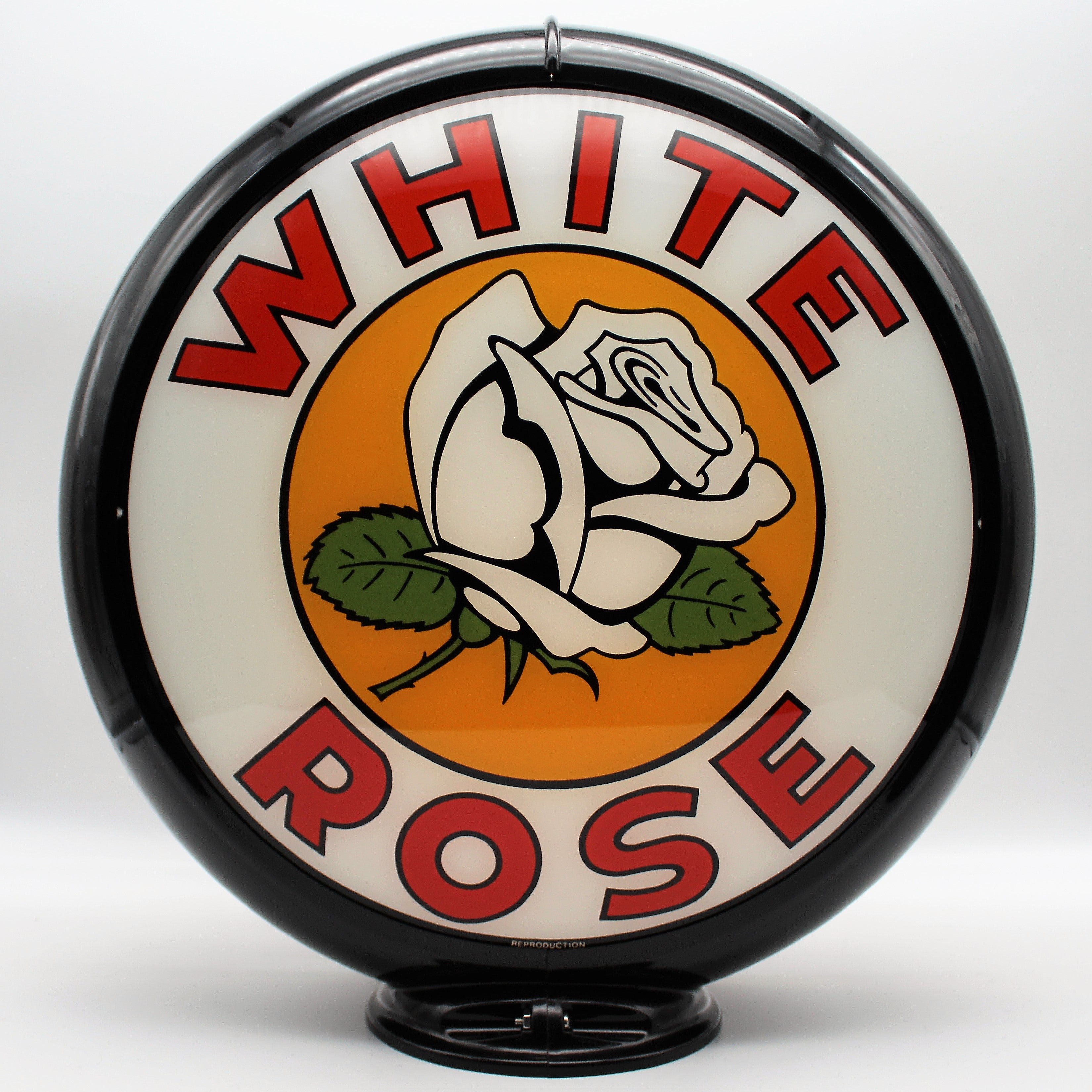 WHITE ROSE FLOWER 13.5" Ad Globe
