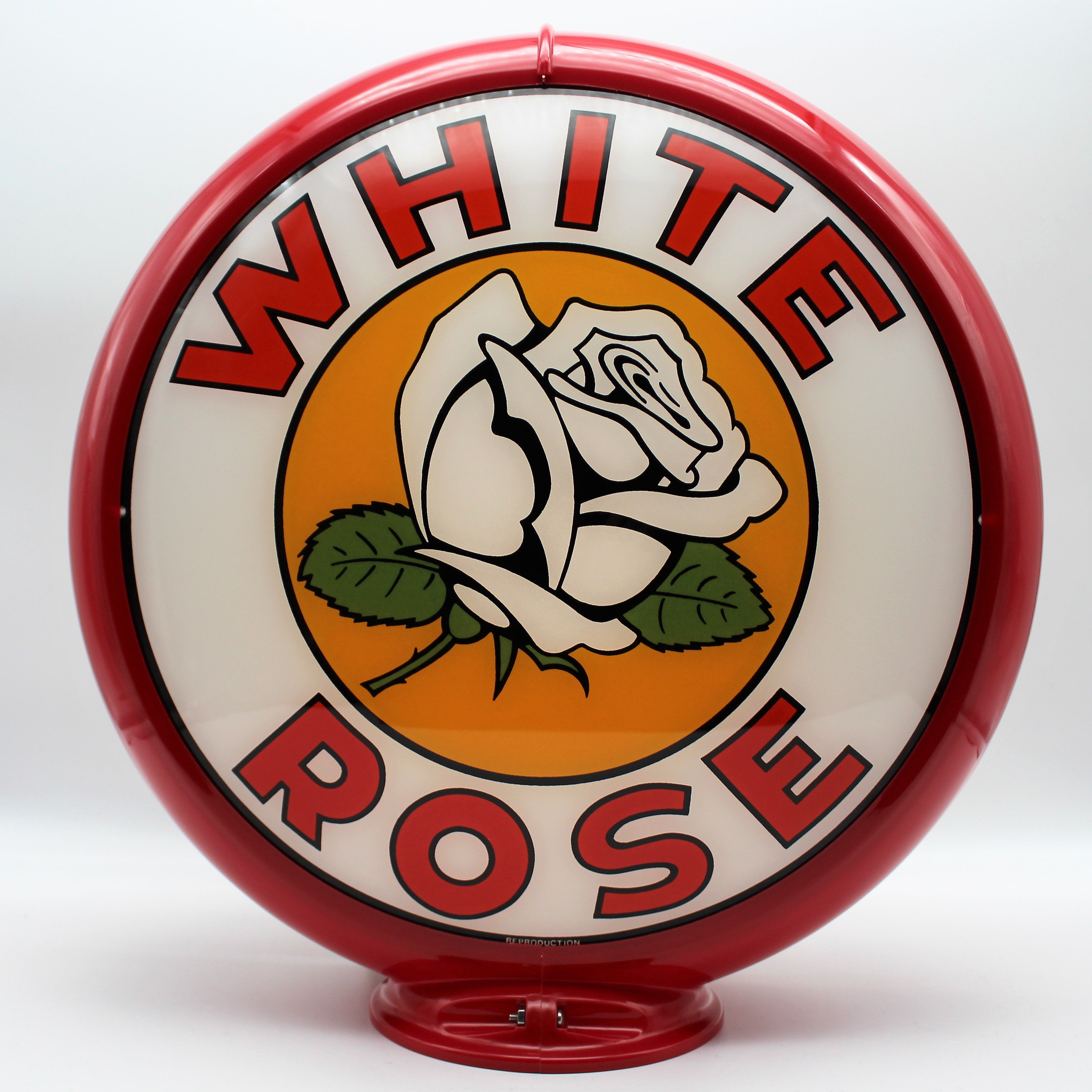 WHITE ROSE FLOWER 13.5" Ad Globe