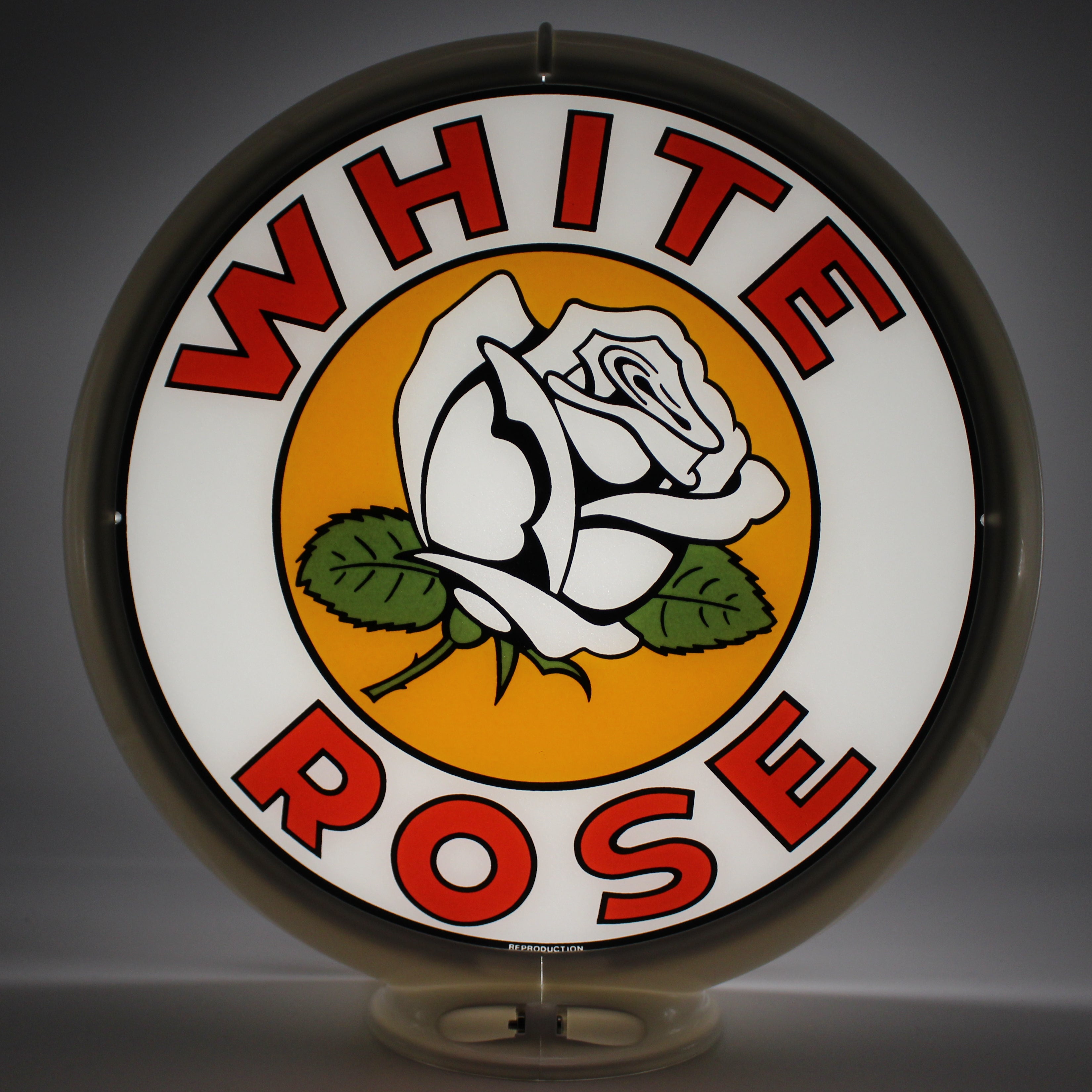 WHITE ROSE FLOWER 13.5" Ad Globe