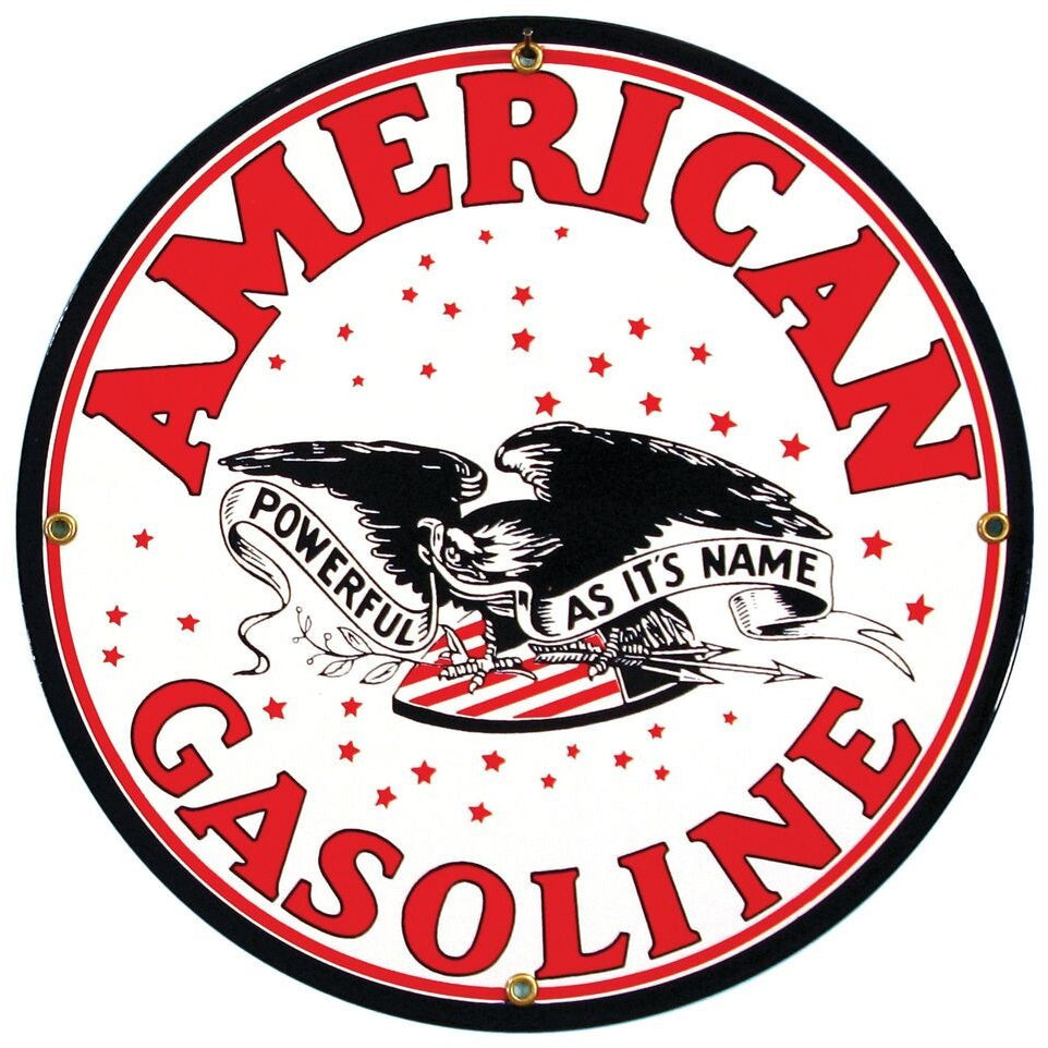 AMERICAN EAGLE GASOLINE 12" Porcelain Sign