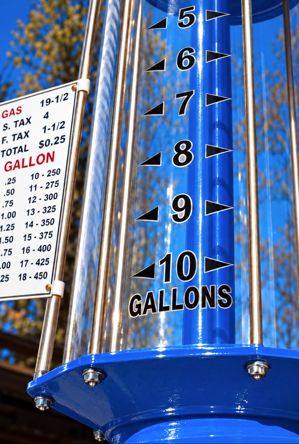 Blue Sunoco Visible Retro Gas Pump