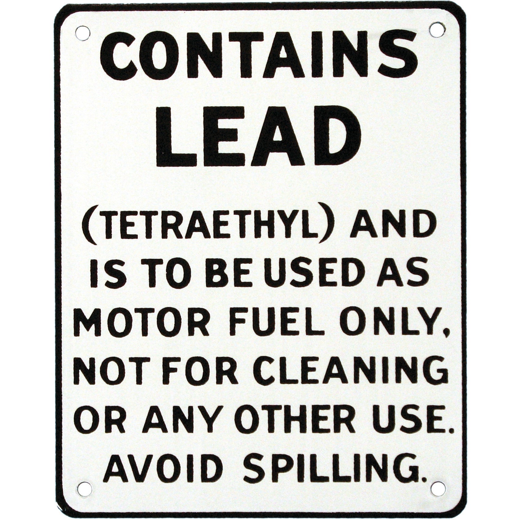 CONTAINS LEAD 7" x 9" Porcelain Sign