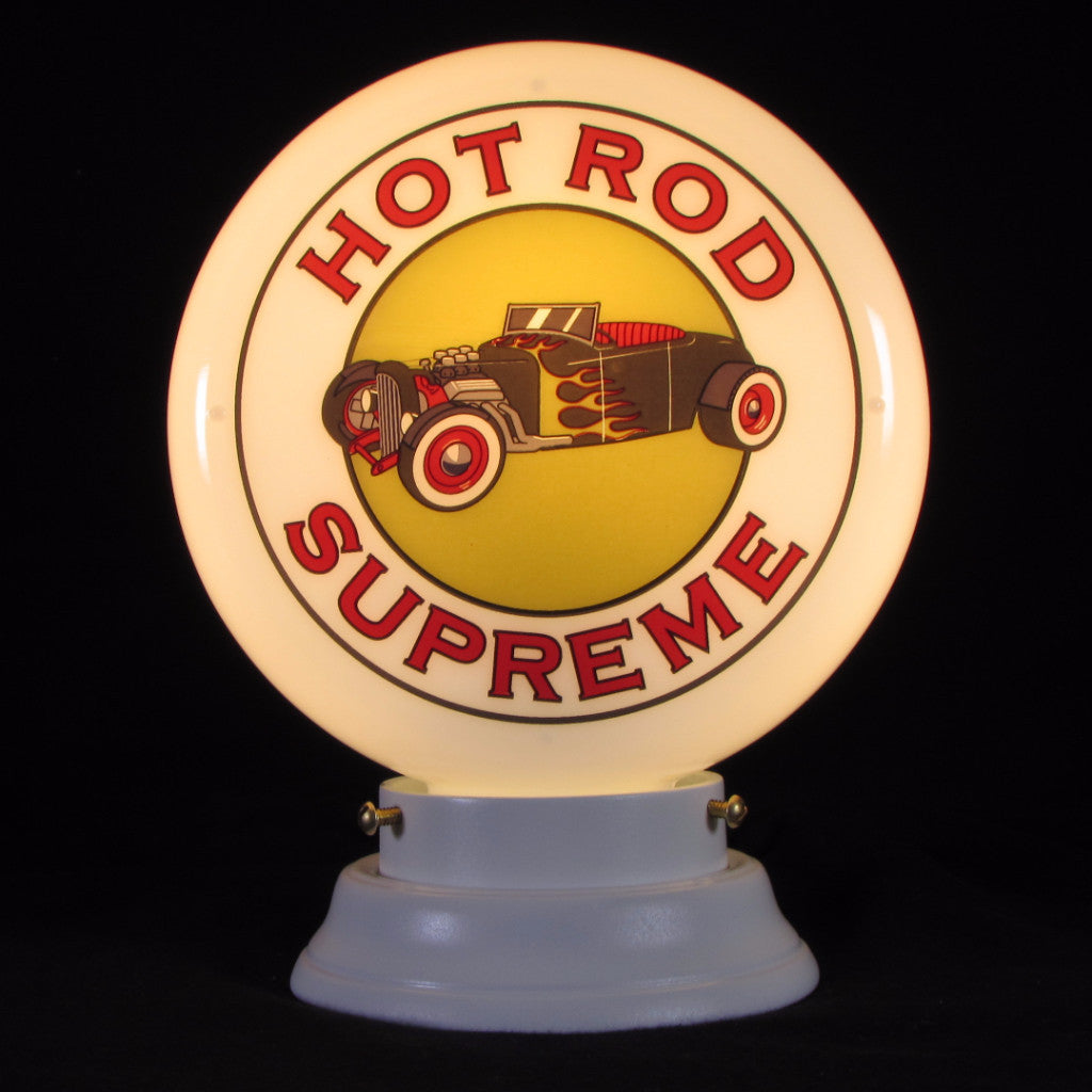 HOT ROD SUPREME 8" Mini Glass Gas Pump Globe