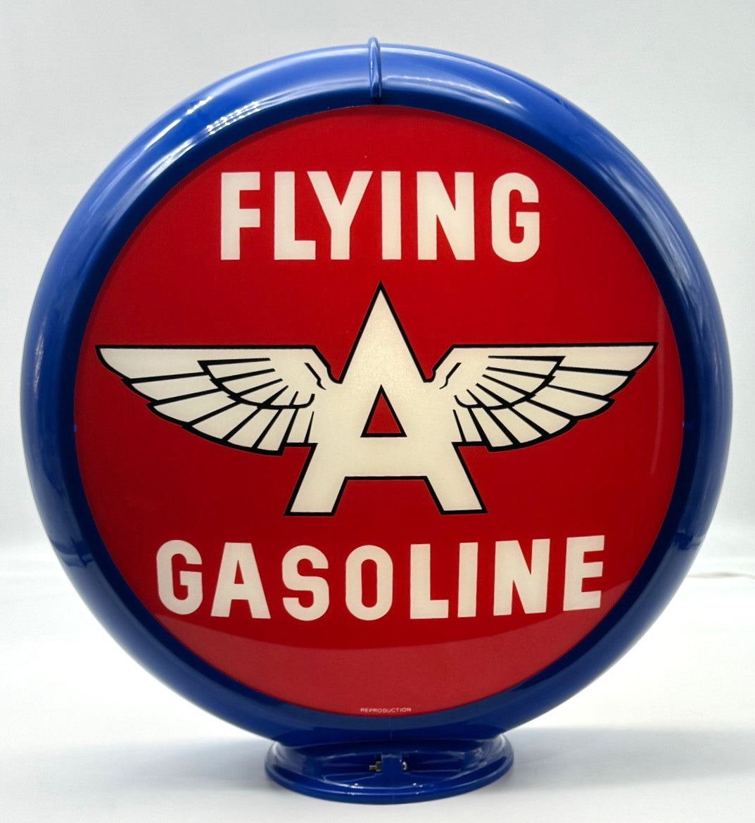 FLYING A RED BACKGROUND 13.5" Gas Pump Globe