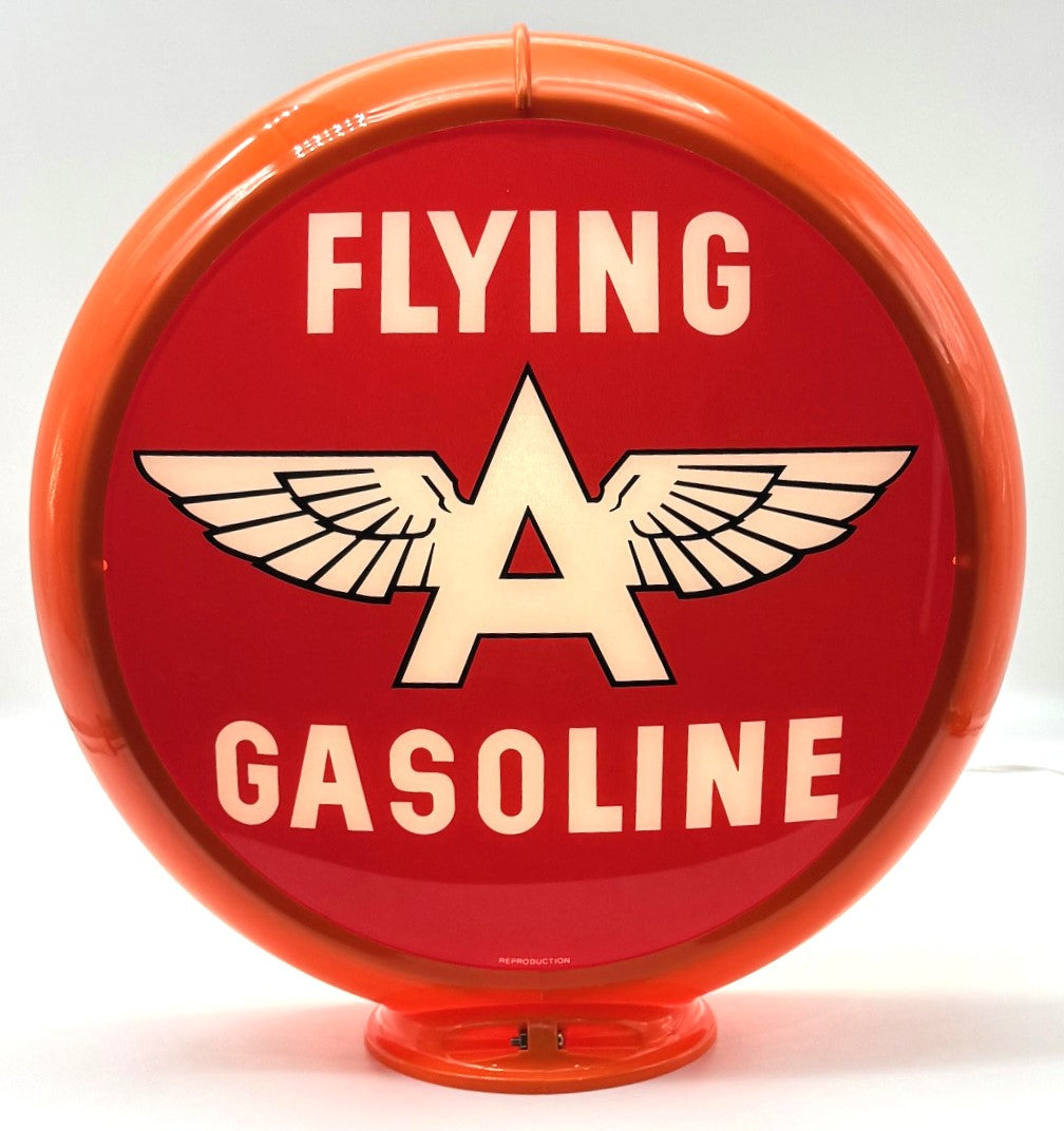 FLYING A RED BACKGROUND 13.5" Gas Pump Globe