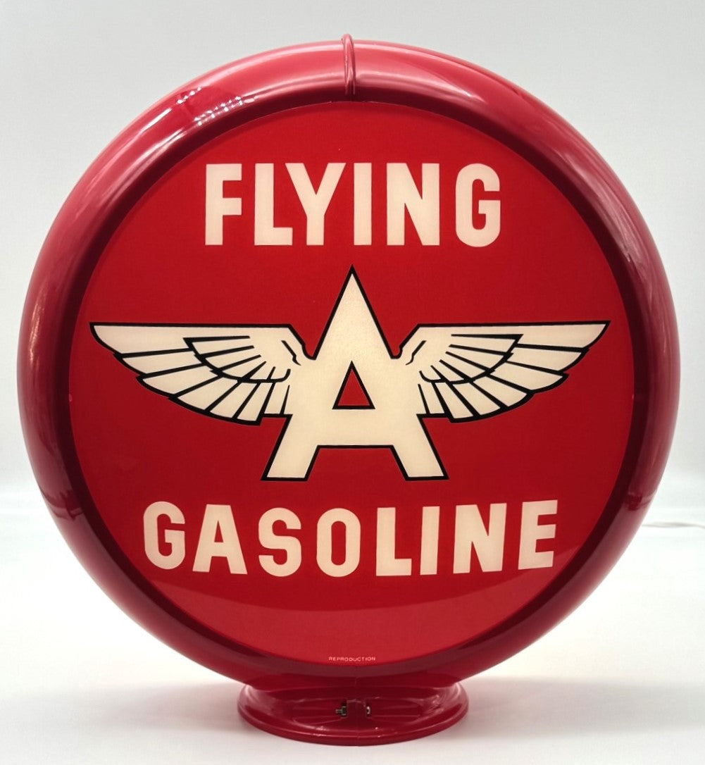 FLYING A RED BACKGROUND 13.5" Gas Pump Globe