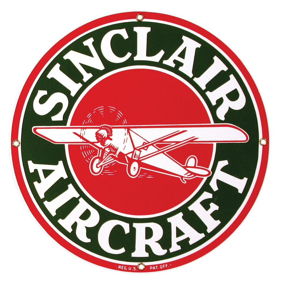 SINCLAIR AIRCRAFT 12" Porcelain Sign
