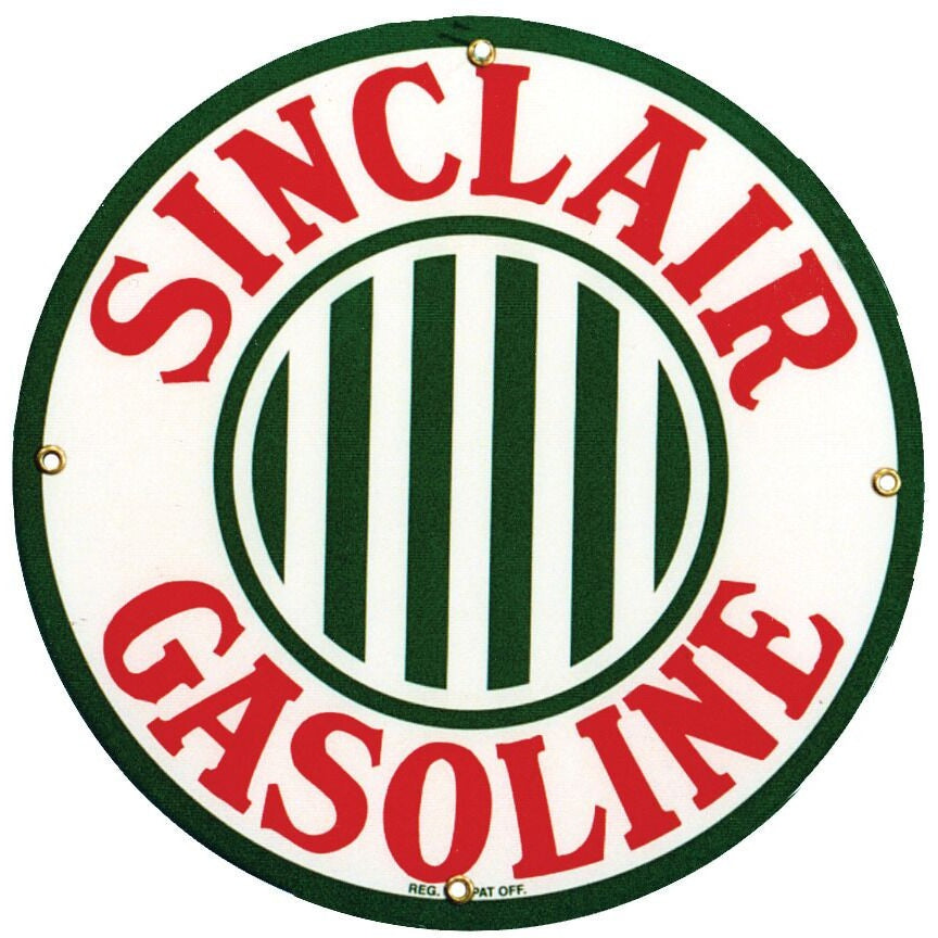 SINCLAIR GREEN STRIPES 12" Porcelain Sign
