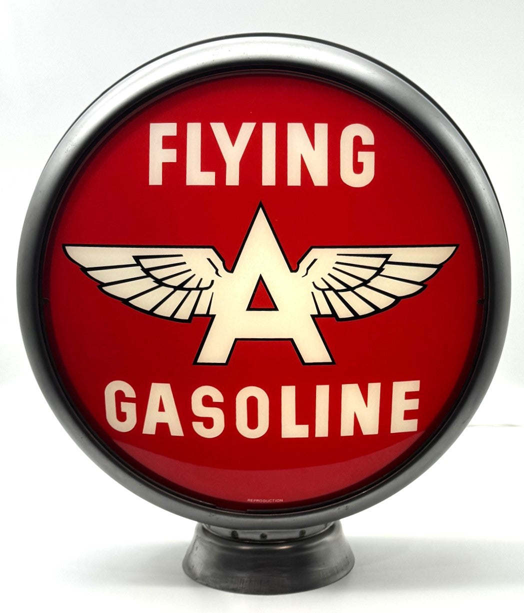 FLYING A RED BACKGROUND 13.5" Gas Pump Globe