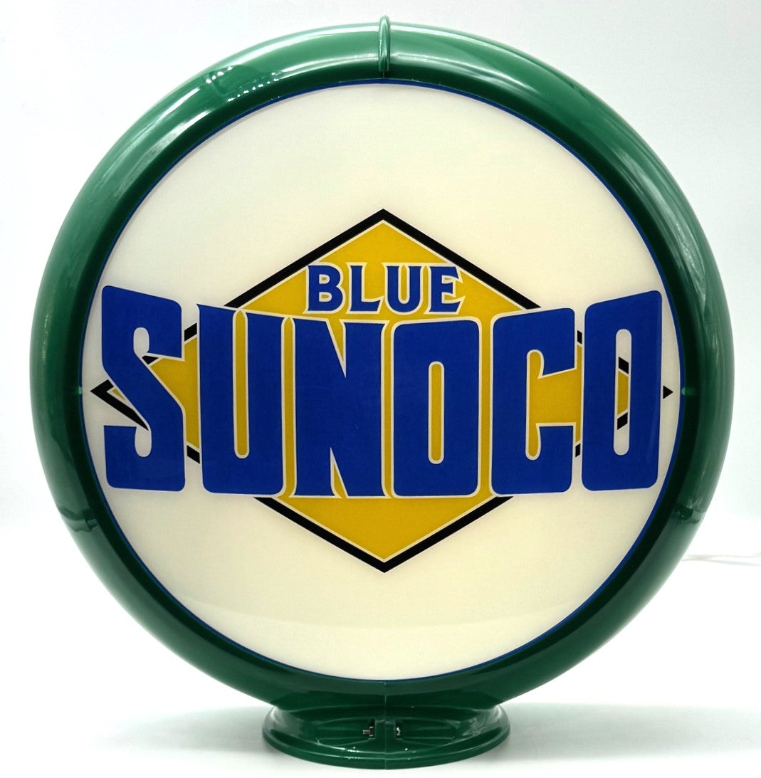 SUNOCO BLUE pre-1941 Black Diamond 13.5" Ad Globe