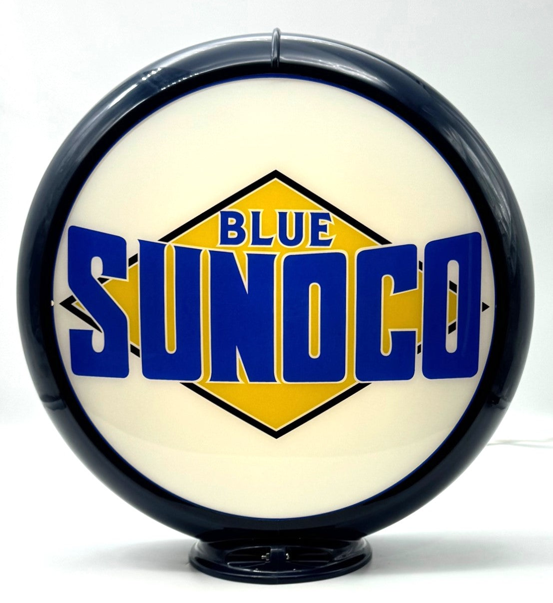 SUNOCO BLUE pre-1941 Black Diamond 13.5" Ad Globe
