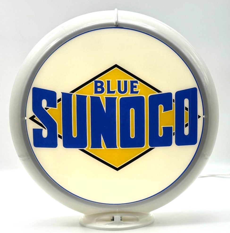 SUNOCO BLUE pre-1941 Black Diamond 13.5" Ad Globe
