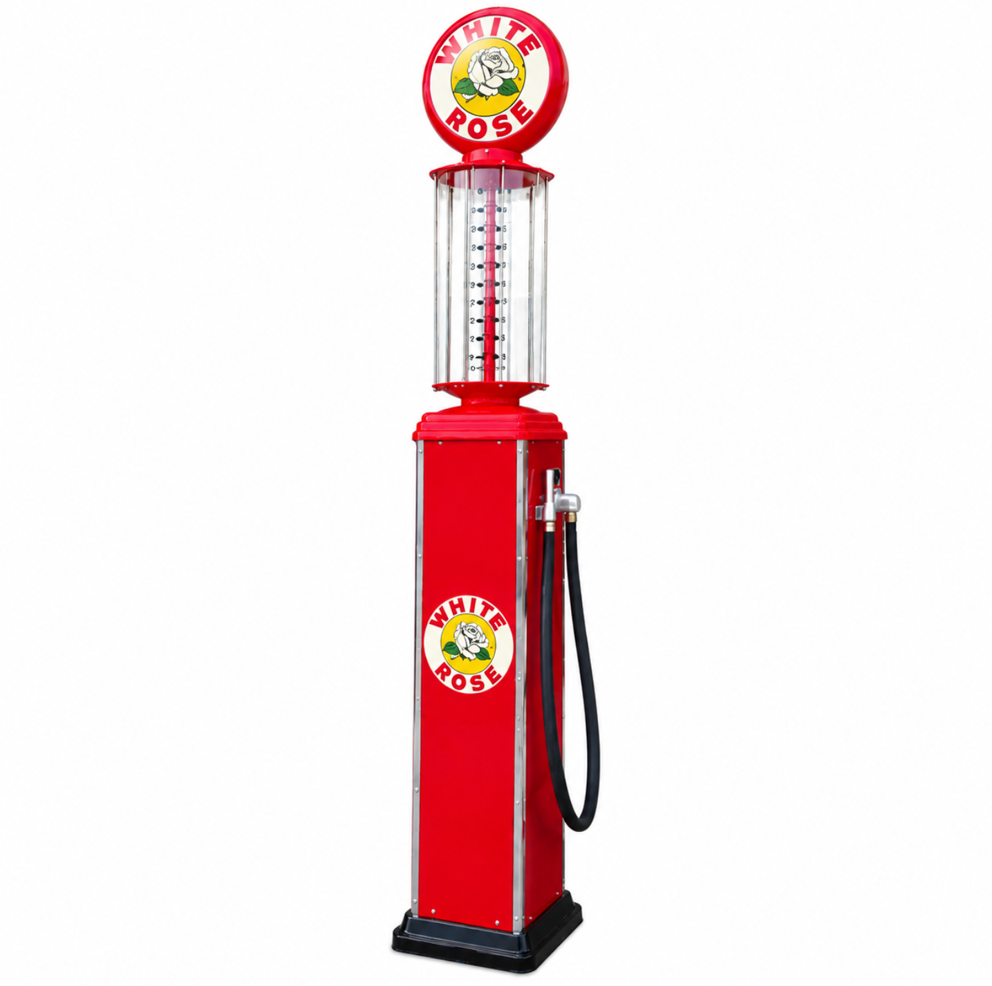 White Rose Visible Retro Gas Pump